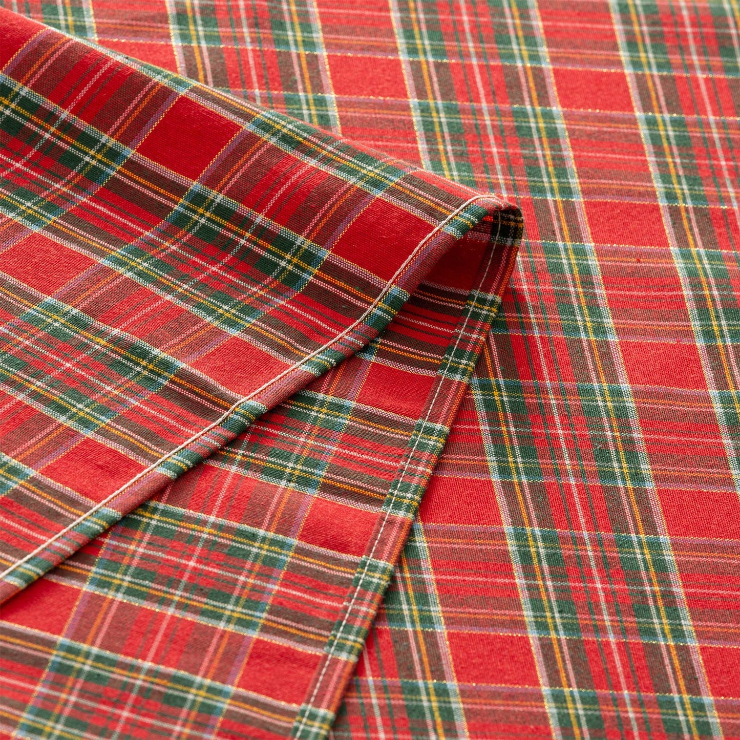 Mantel navidad algodón jacqcuard a cuadros CHECK