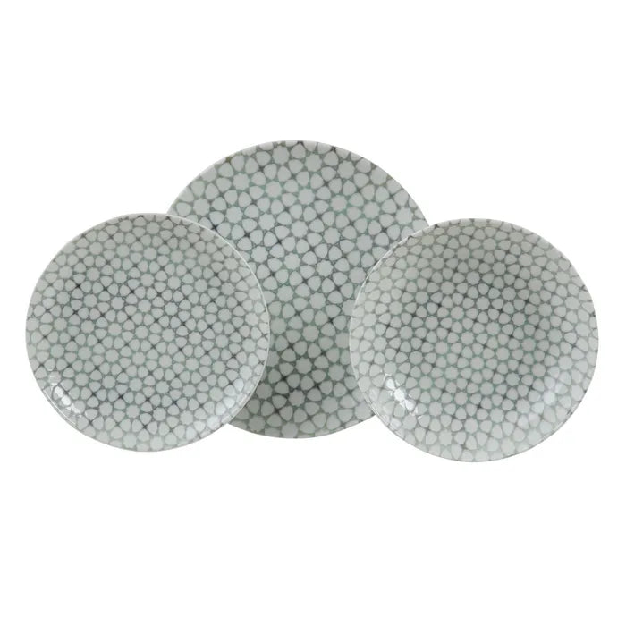 Plato hondo verde vintage de Porcelana