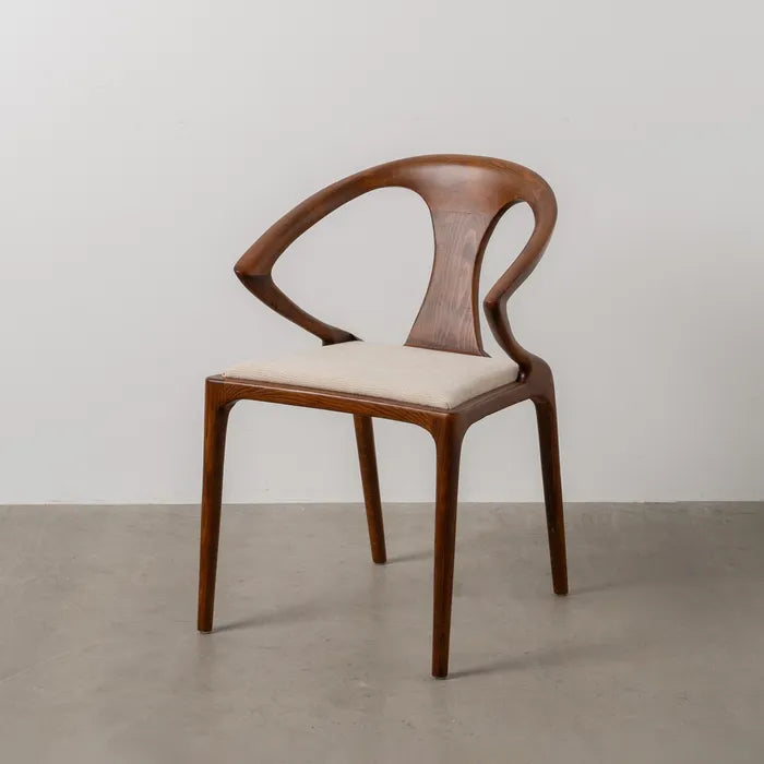 Silla de haya con textil miel
