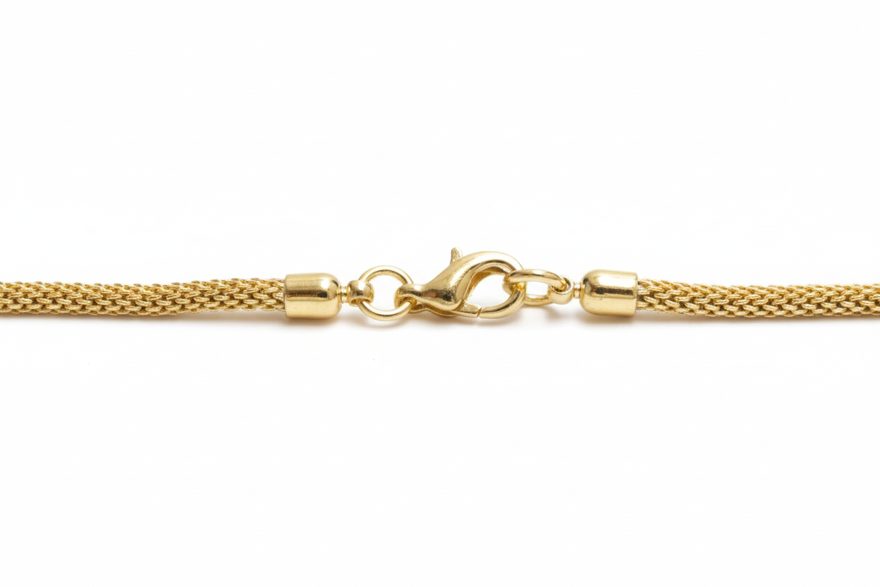 Cadena dorado de cordón grabado