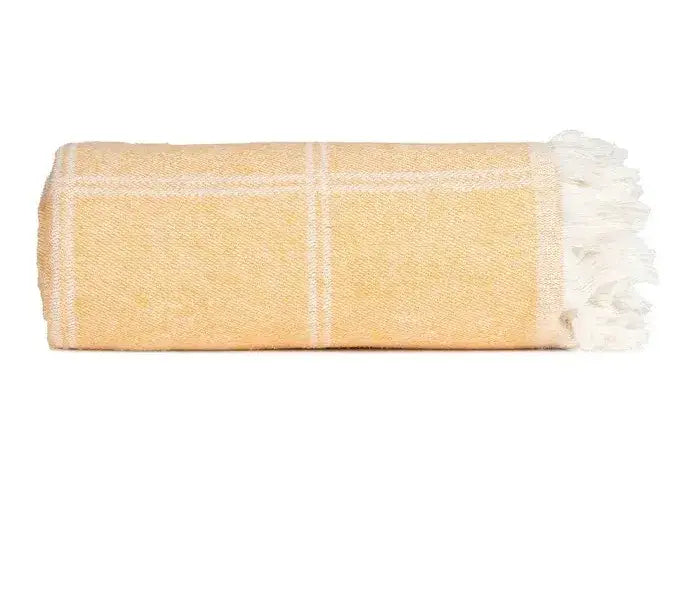 Colcha de algodón mostaza