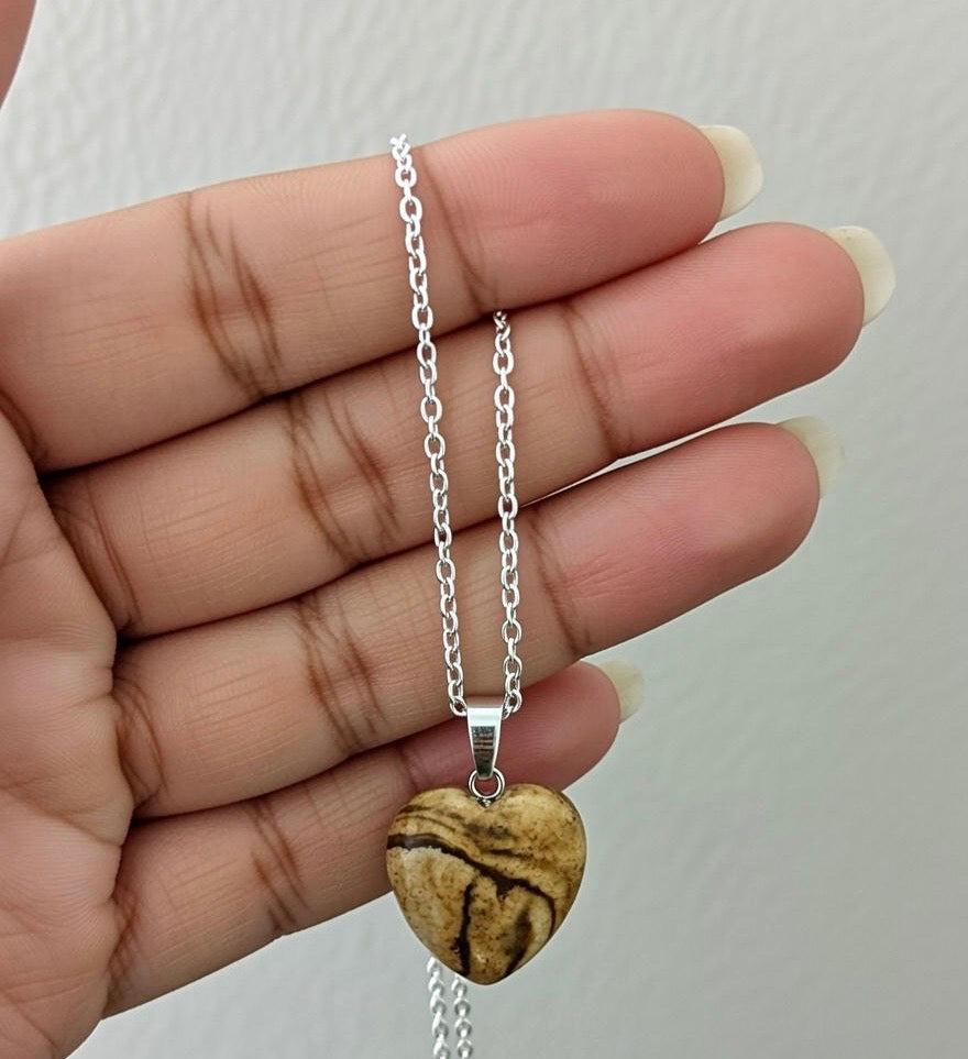 Colgante de corazón de jaspe paisina