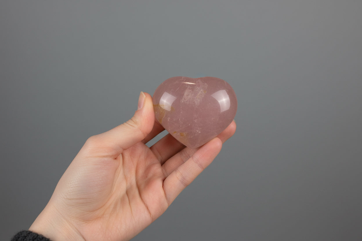 Corazón de cuarzo rosa