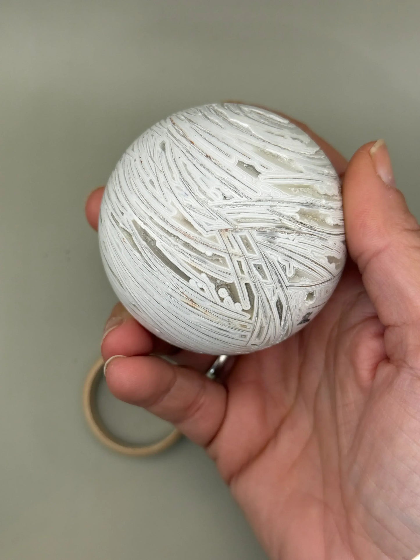 Esfera de Ágata Blanca Mexicana