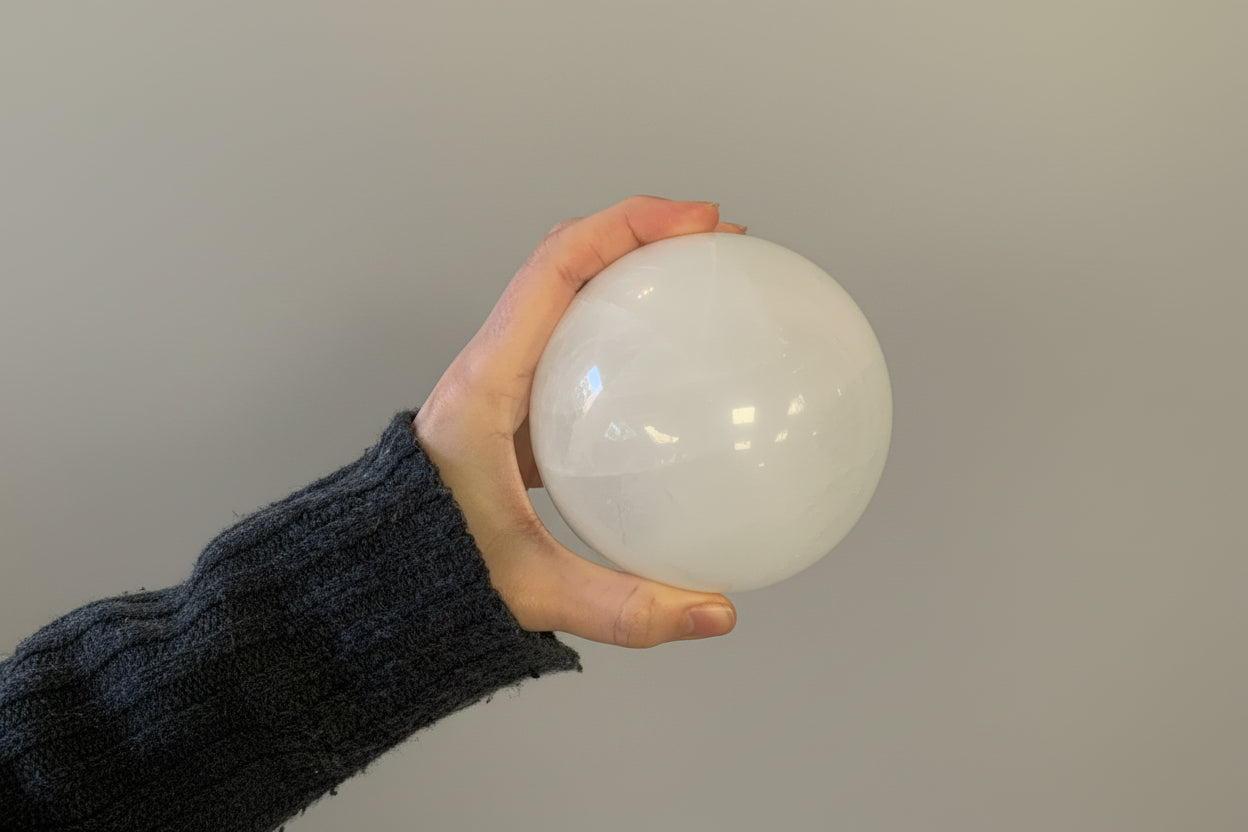 Esfera de cuarzo blanco