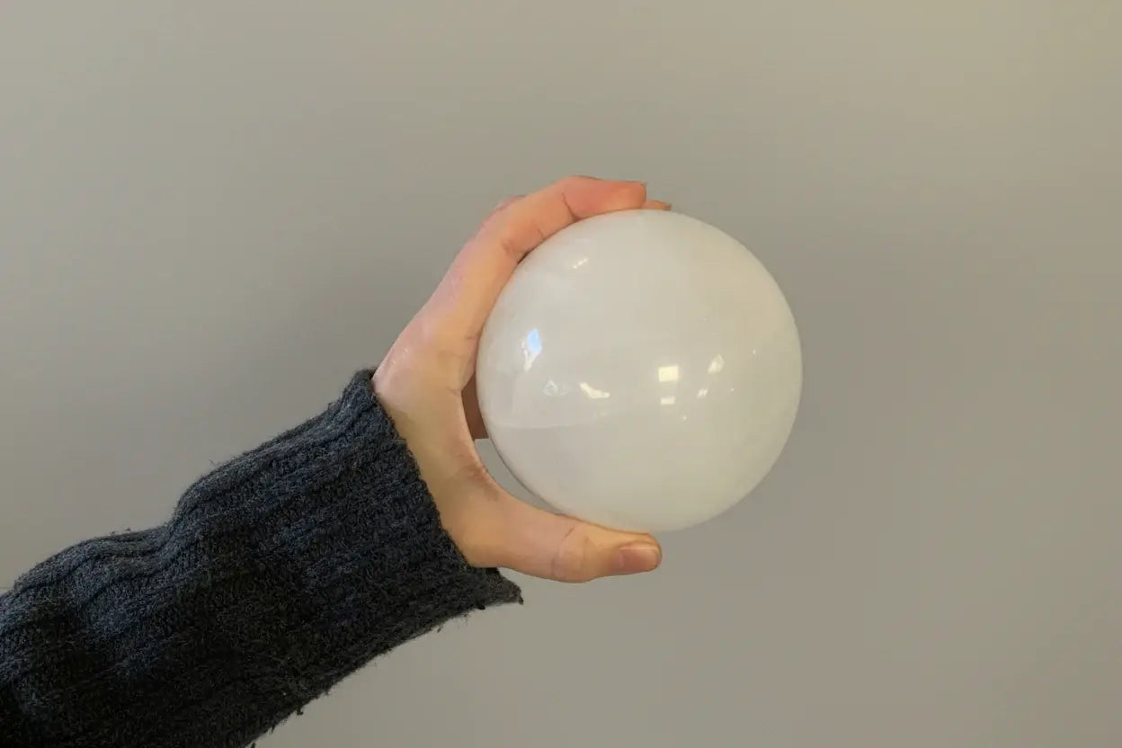 Esfera de cuarzo blanco