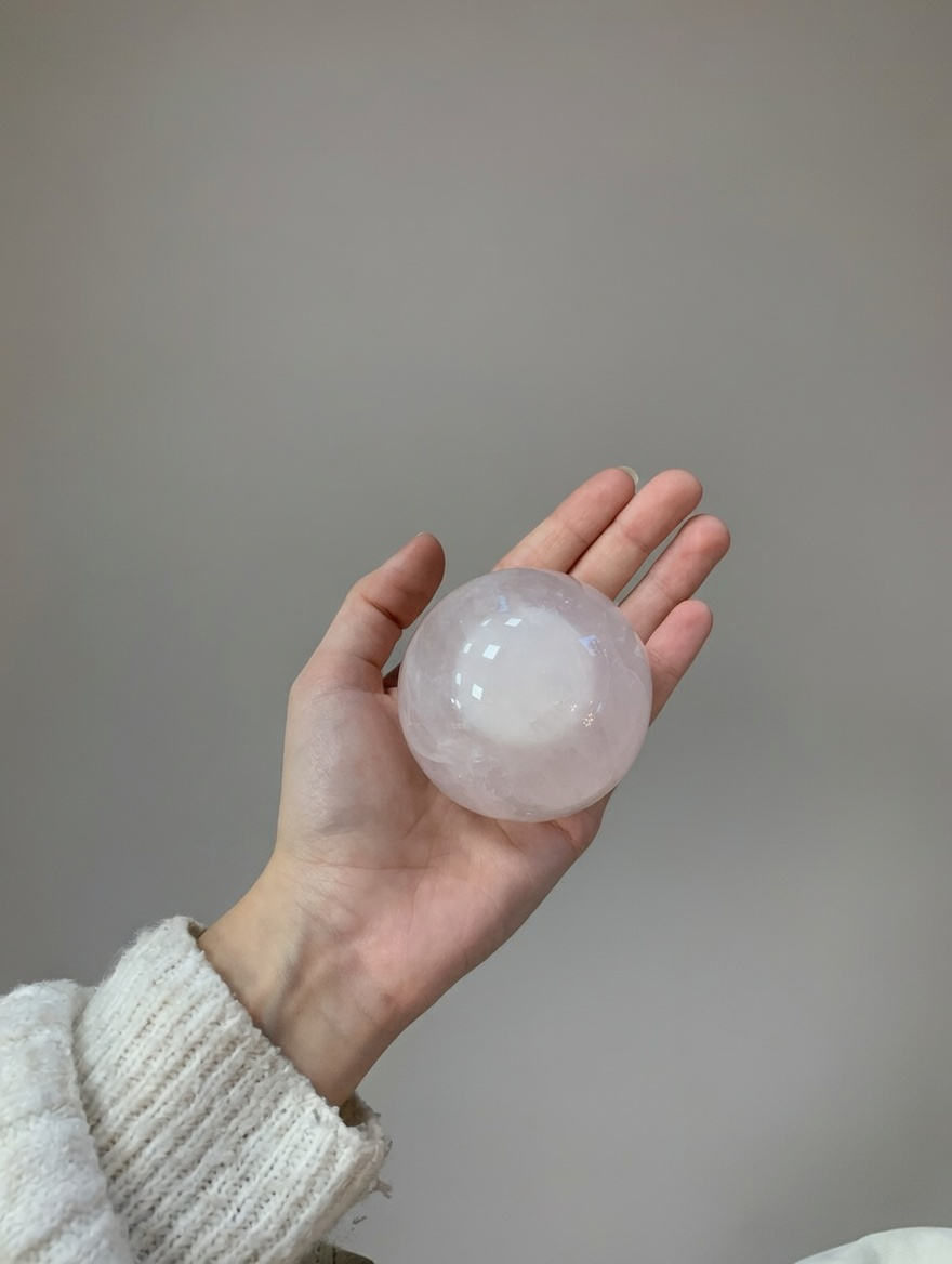 Esfera de cuarzo rosa