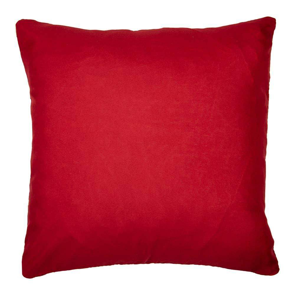 Funda de cojín navideño rojo Ciervo