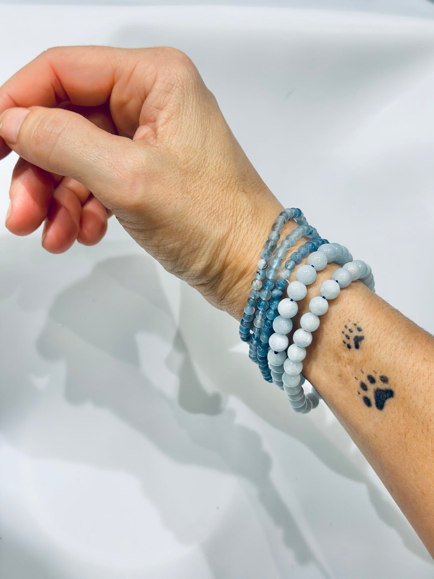 Pulsera de bolas de Aguamarina