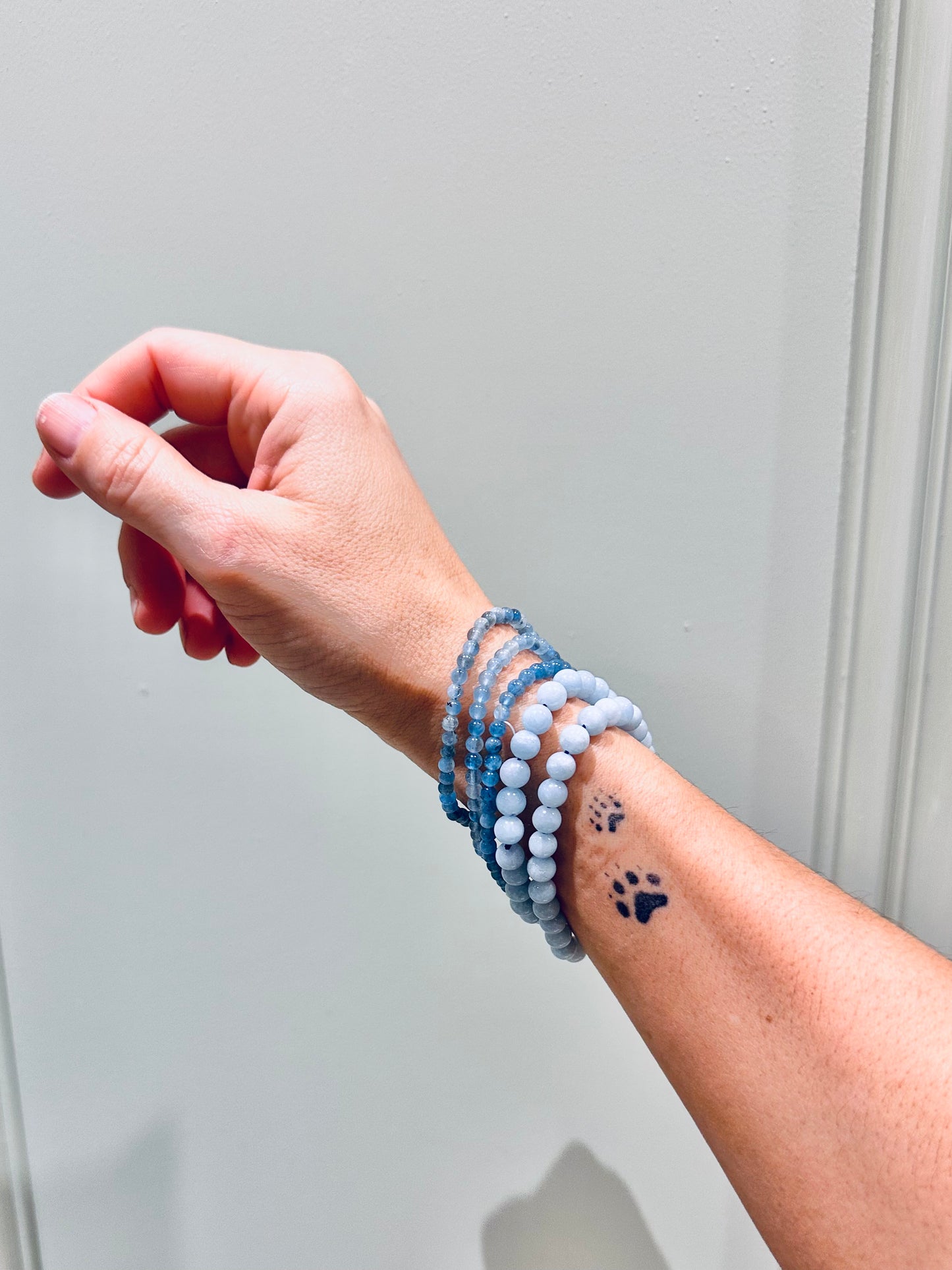 Pulsera de bolas de Aguamarina