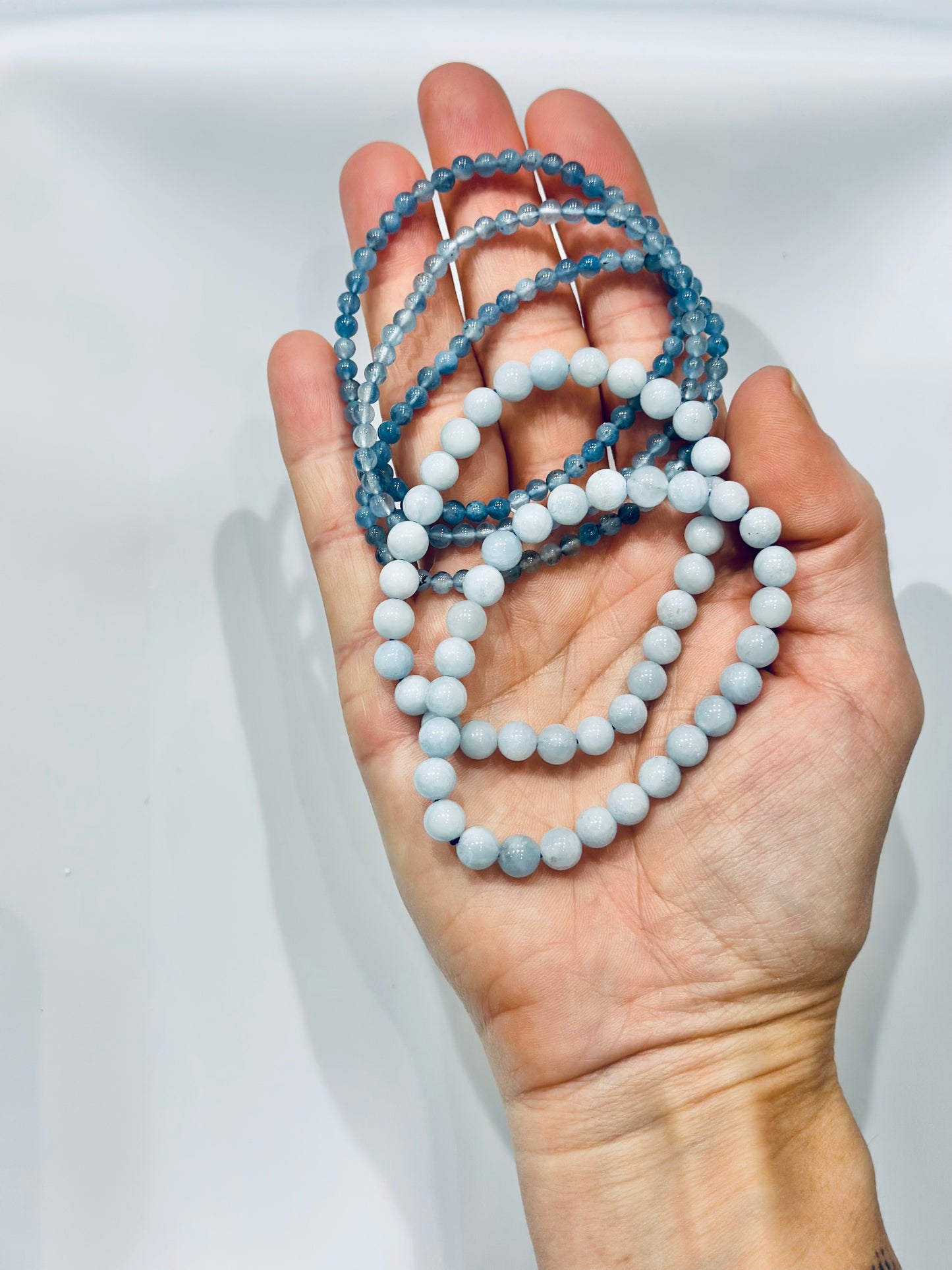 Pulsera de bolas de Aguamarina