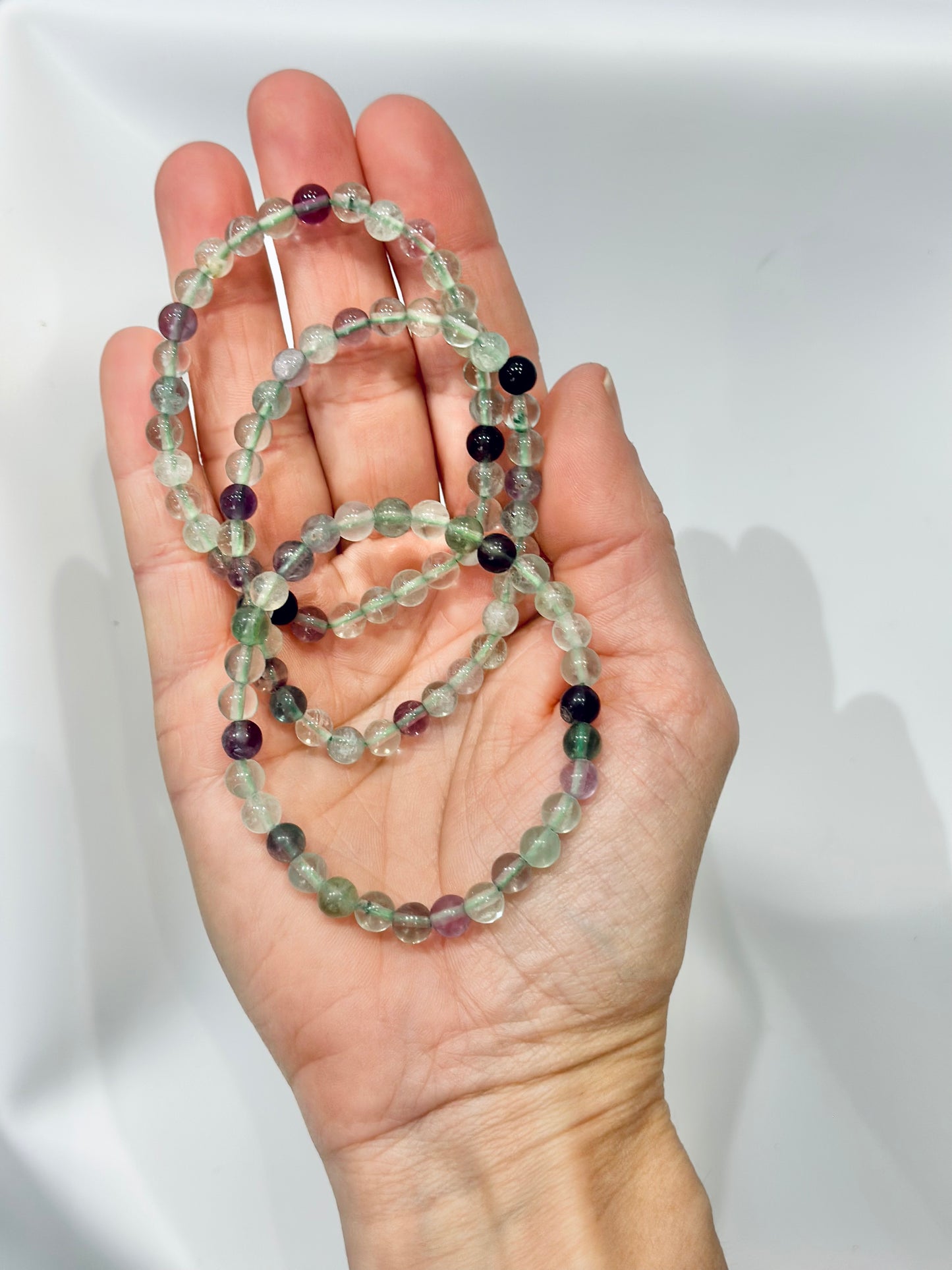 Pulsera de bolas de Fluorita Multicolor