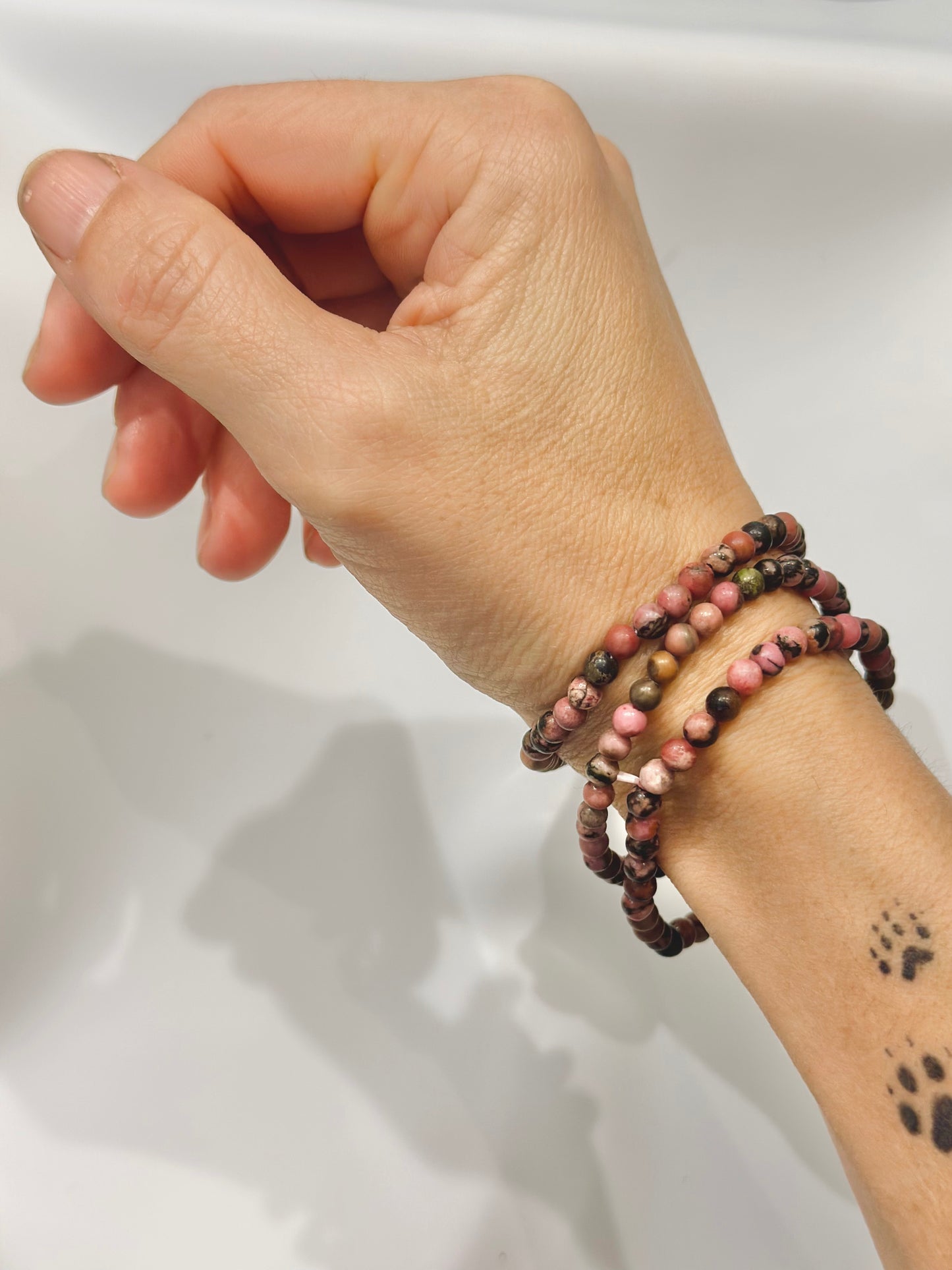 Pulsera de bolas de Rodonita