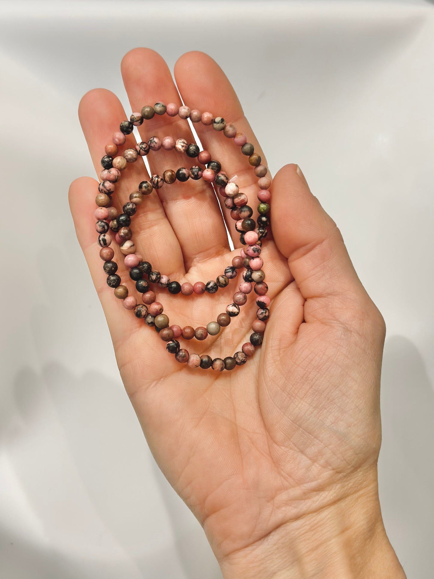Pulsera de bolas de Rodonita