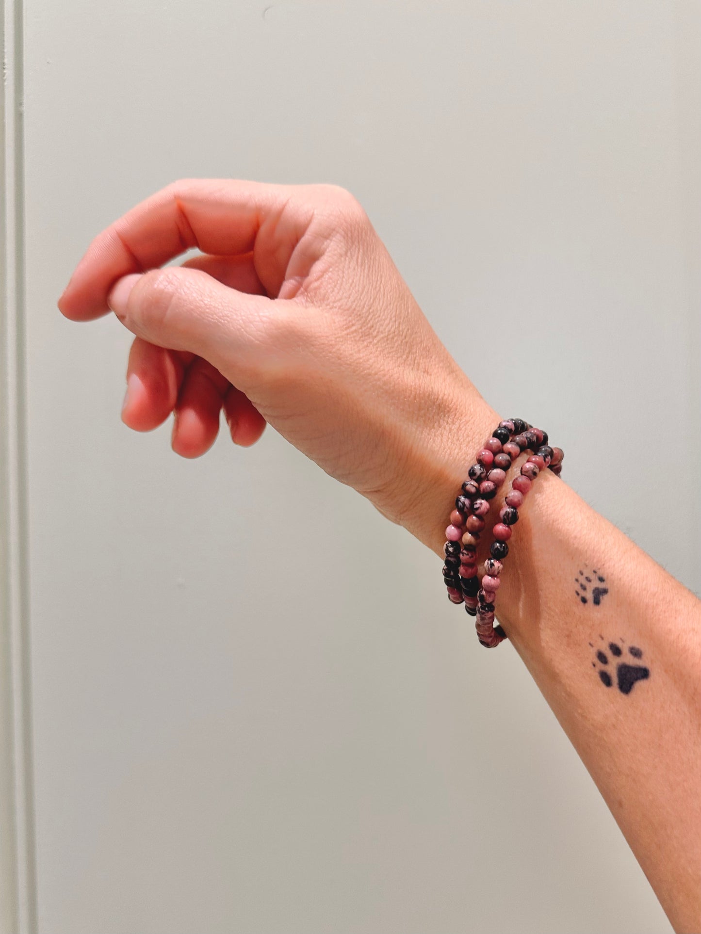 Pulsera de bolas de Rodonita