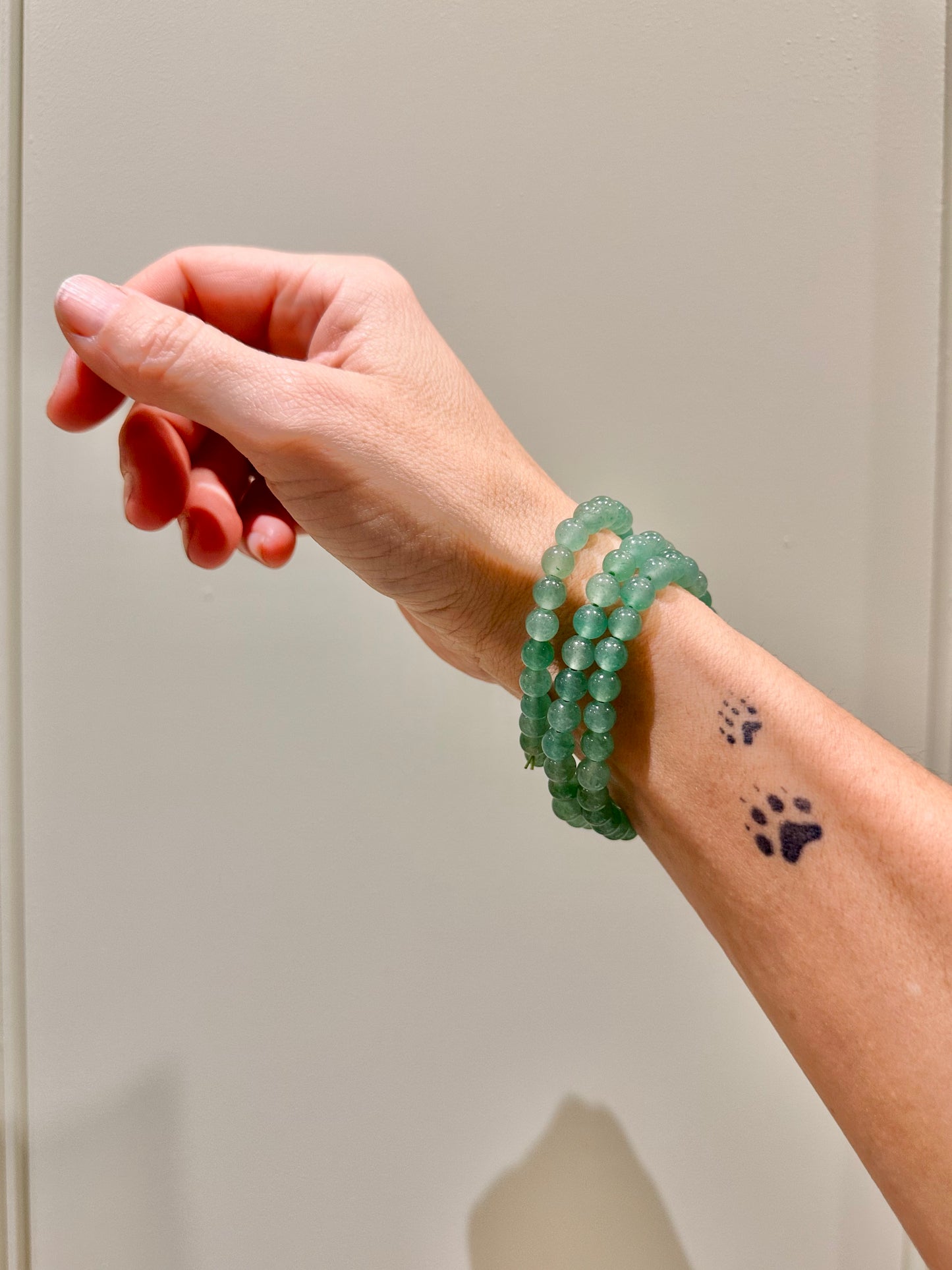 Pulsera de bolas de Cuarzo verde