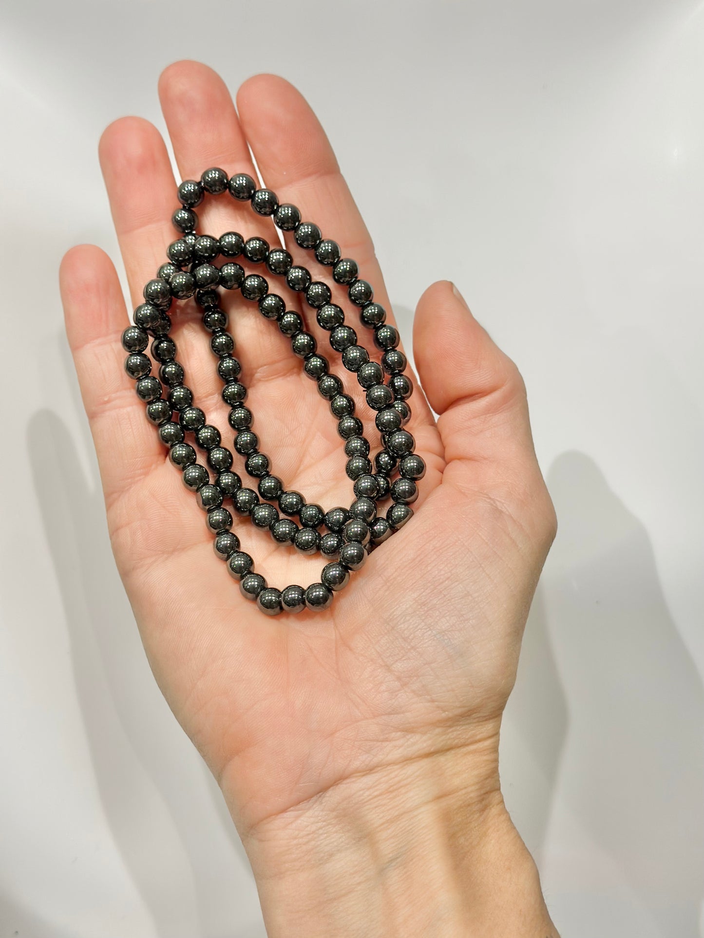 Pulsera de bolas de Hematite