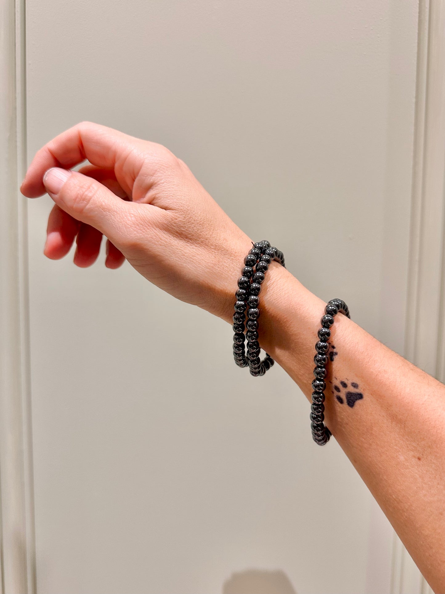 Pulsera de bolas de Hematite