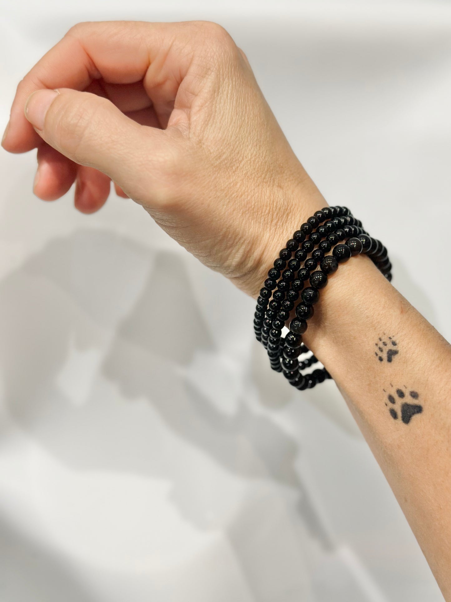 Pulsera de bolas de Obsidiana negra