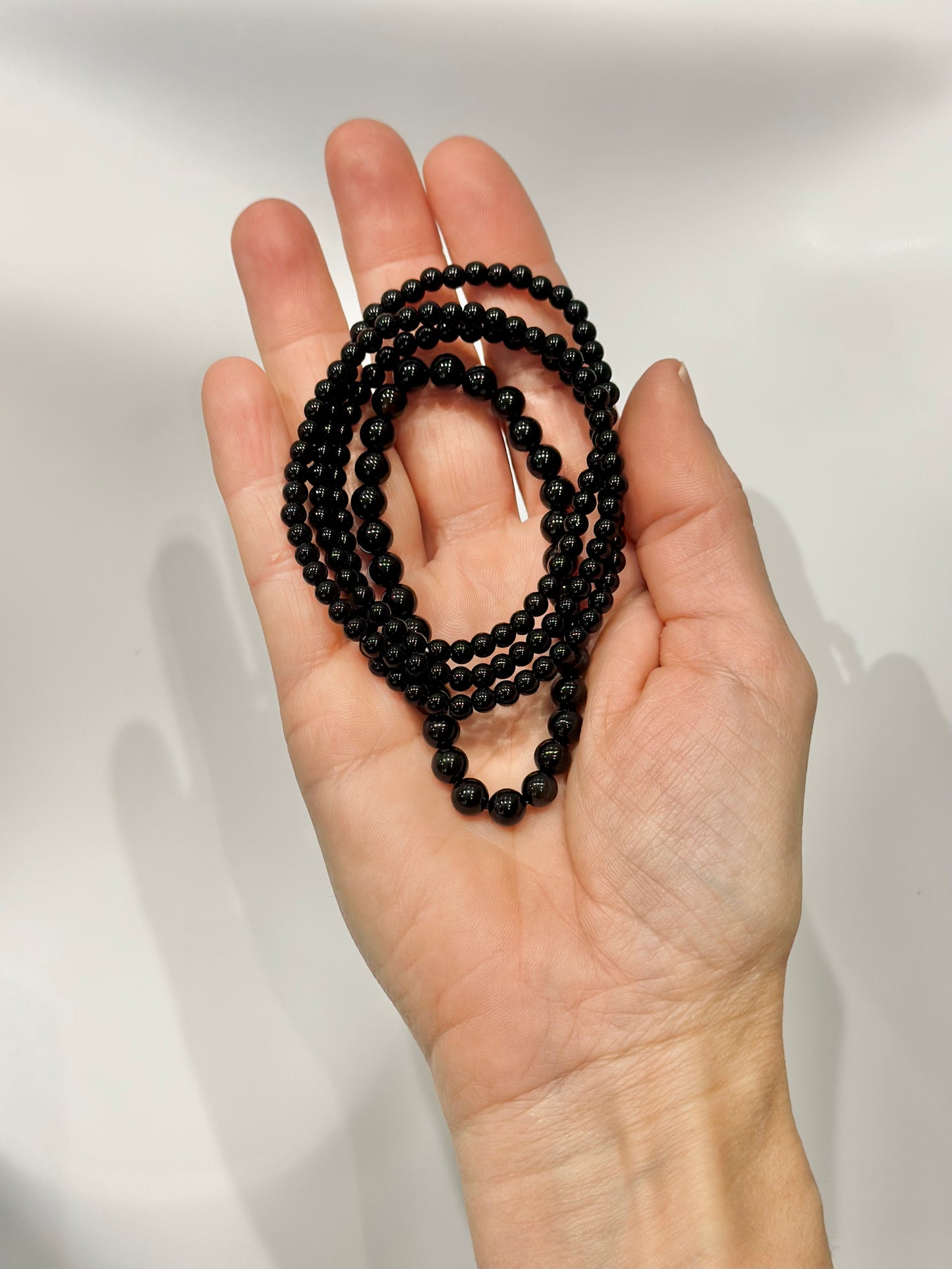 Pulsera de bolas de Obsidiana negra