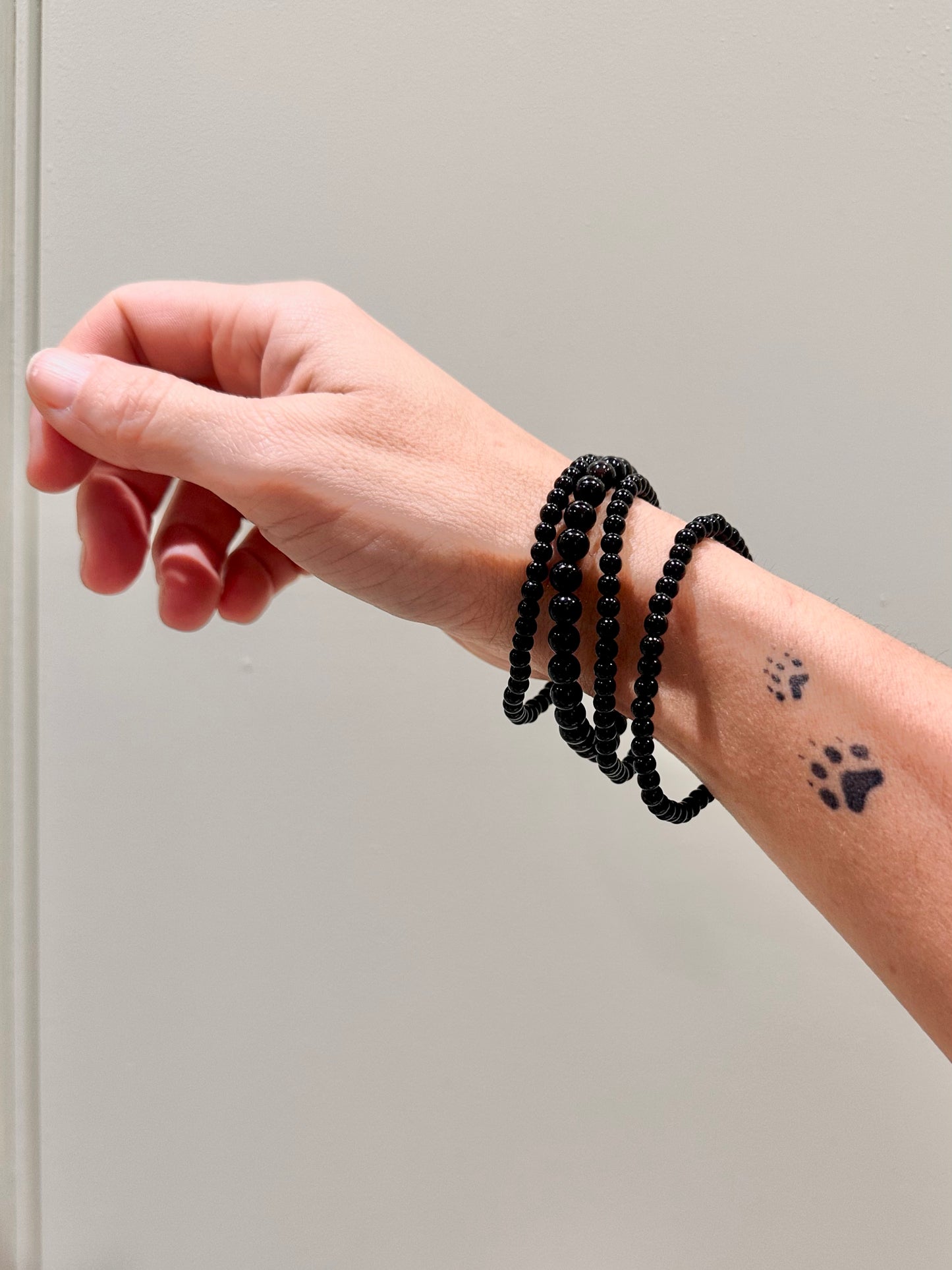 Pulsera de bolas de Obsidiana negra