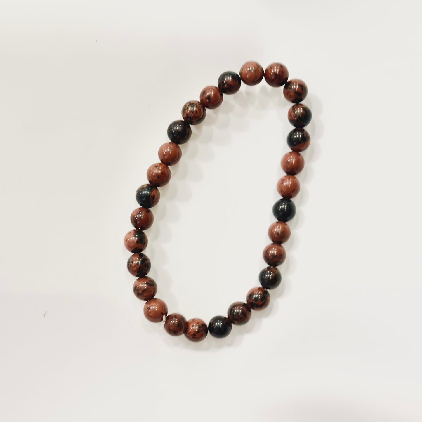 Pulsera de bolas de Obsidiana Caoba