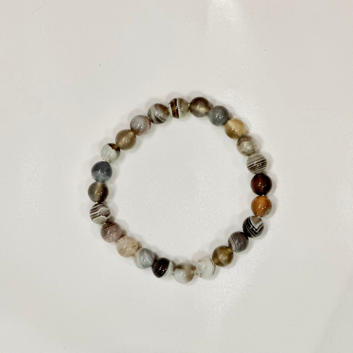 Pulsera de bolas de Ágata Botswana