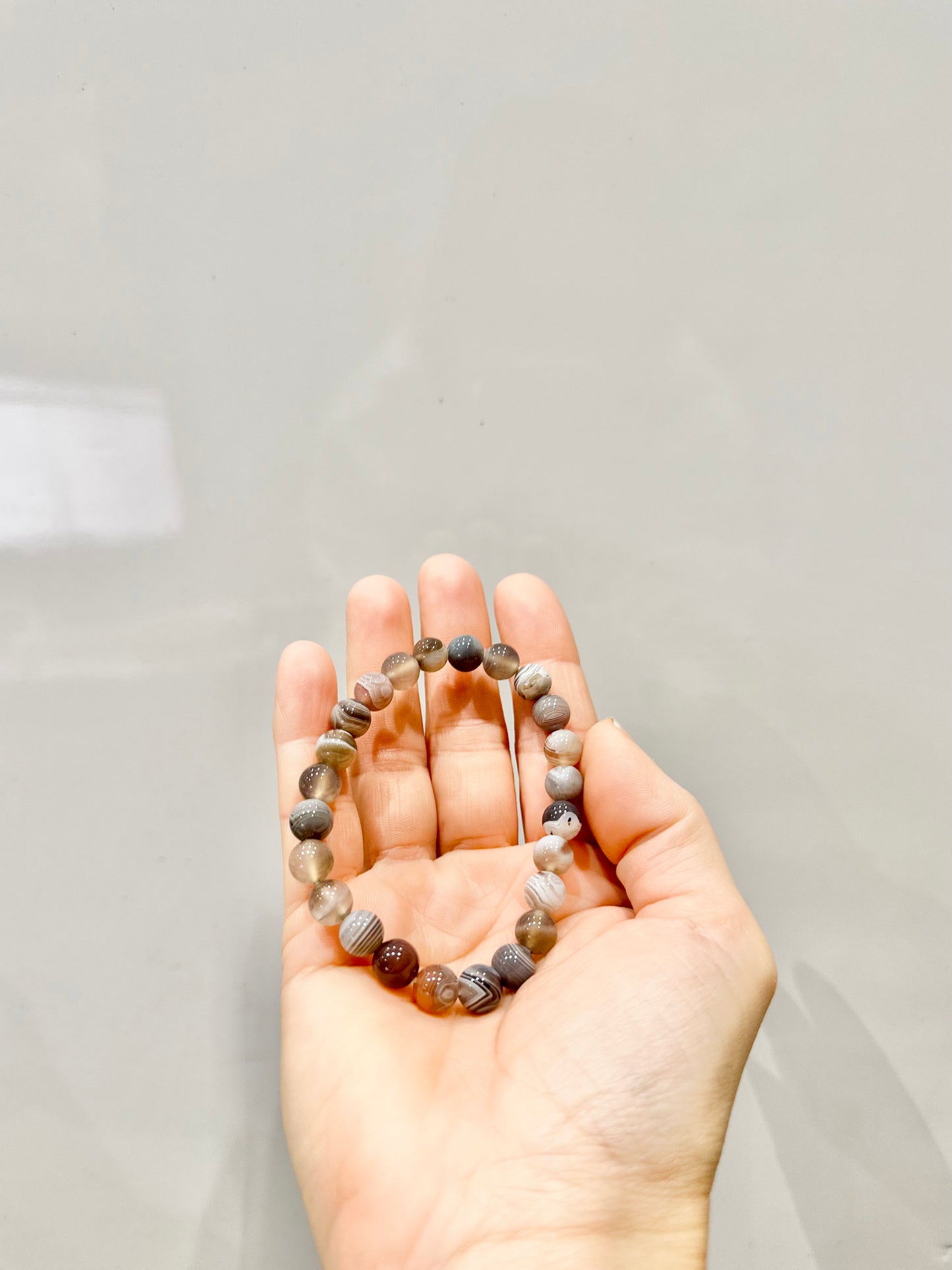 Pulsera de bolas de Ágata Botswana