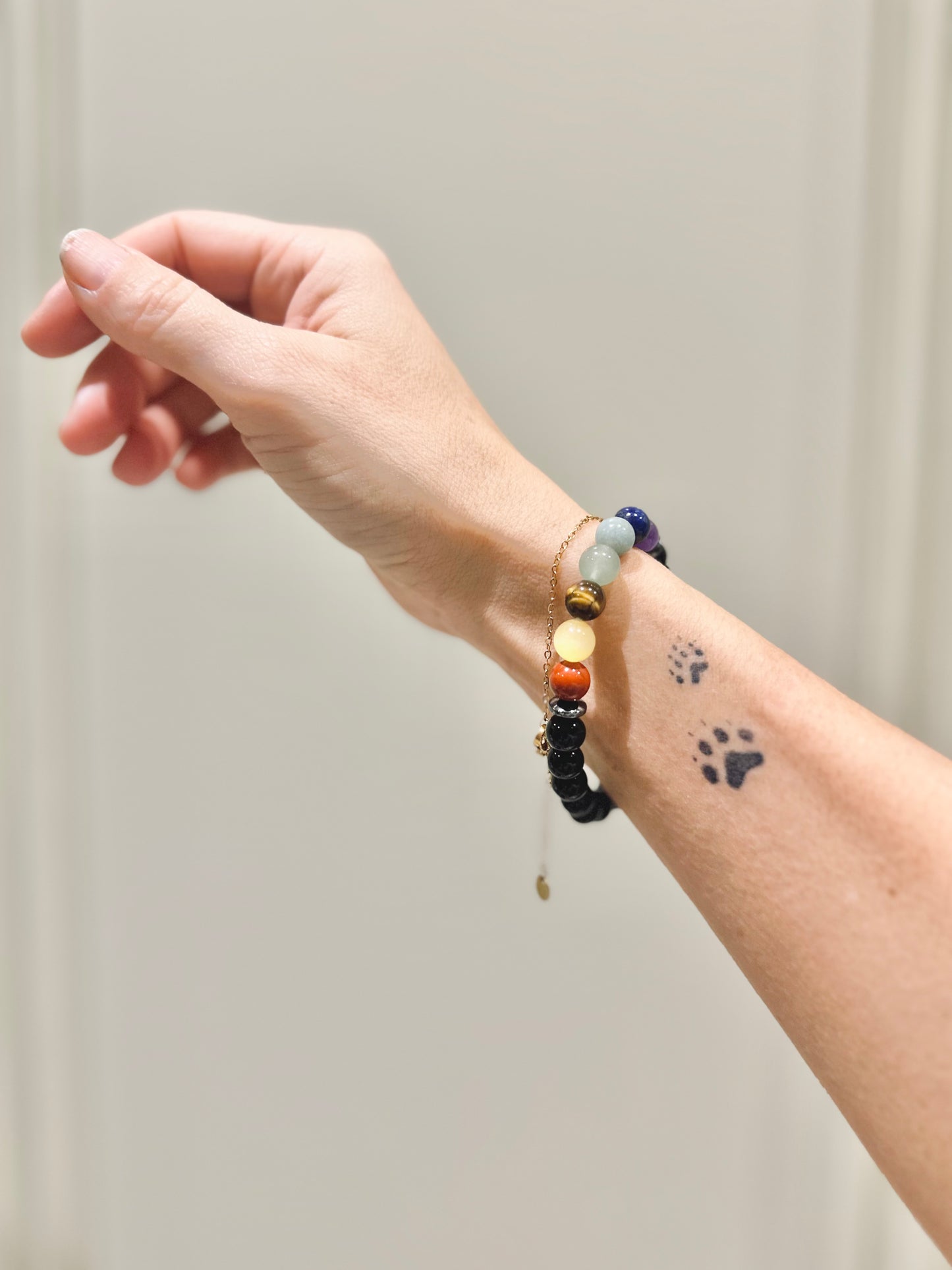 Pulsera de bolas de los 7 chakras con Ónix