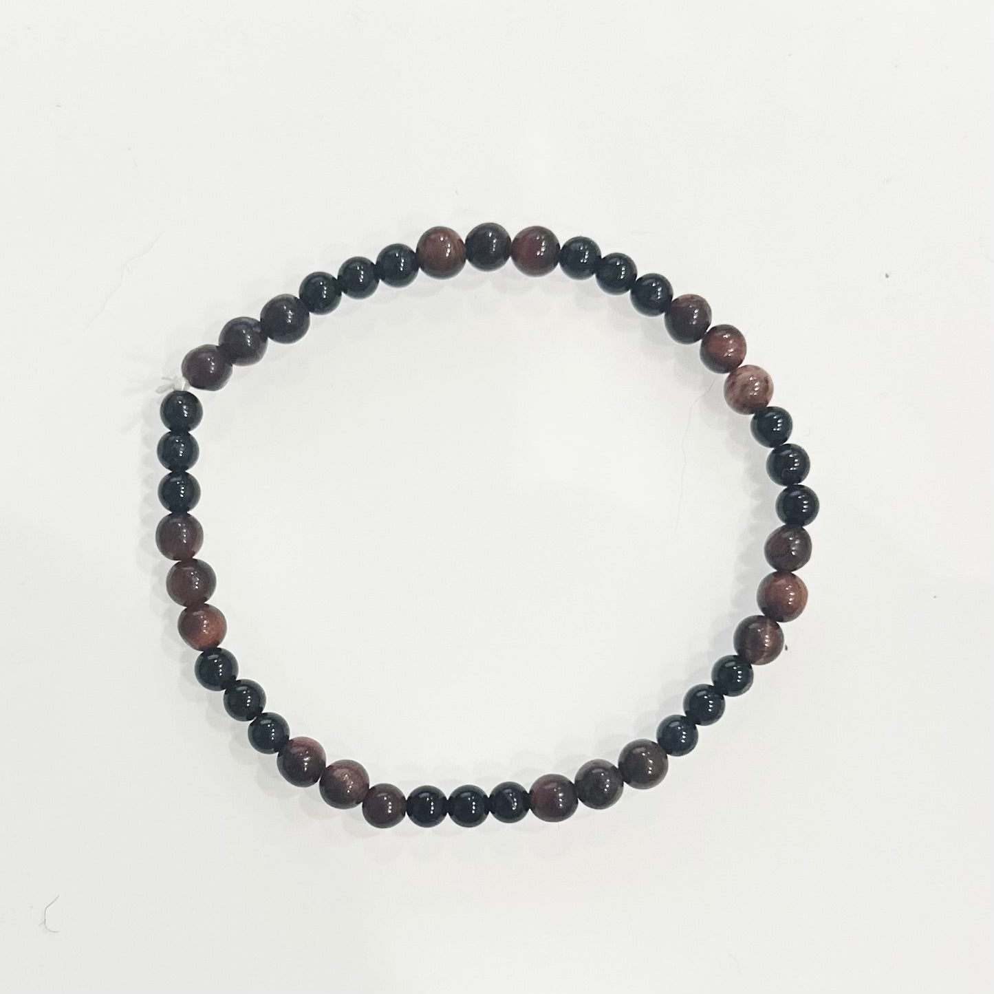 Pulsera de bolas de Turmalina negra y Ojo de Toro