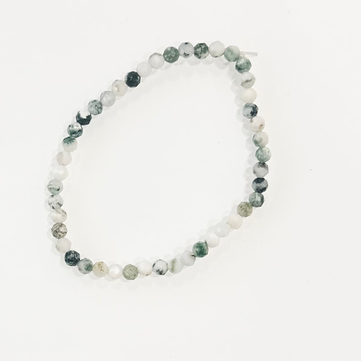 Pulsera de bolas de Ágata musgo facetado