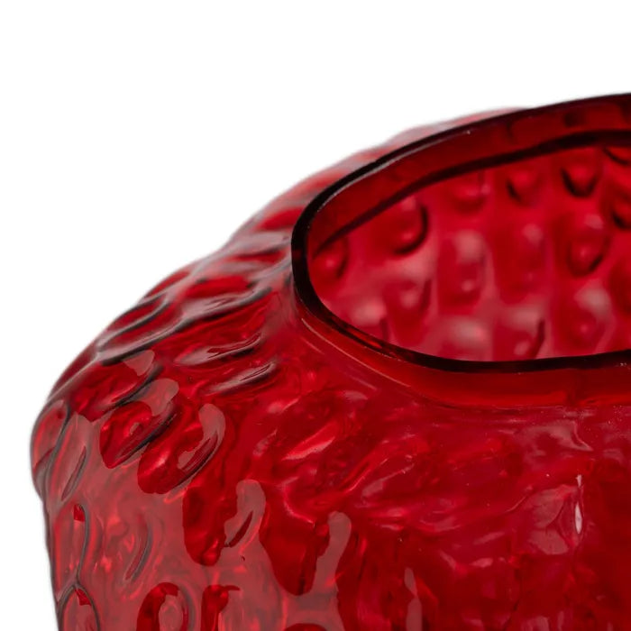 Jarrón de cristal rojo fresa