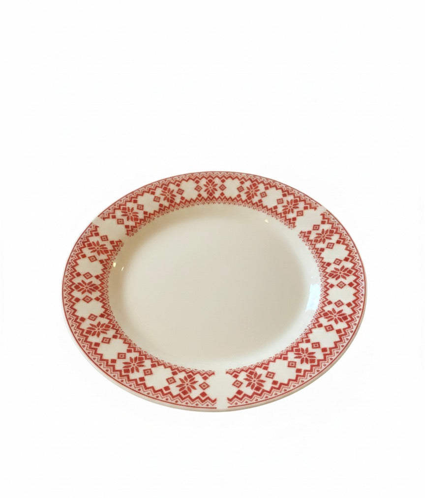 Plato de postre rojo de navidad