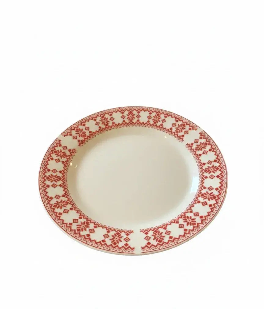 Vajilla roja de navidad en porcelana - La Quinta Vidal