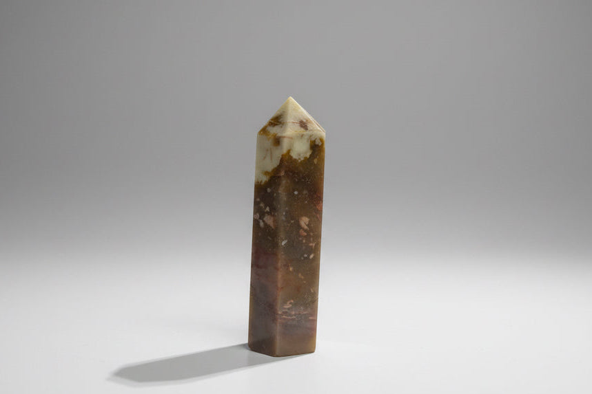 Punta generadora de Calcedonia rosa bandeada