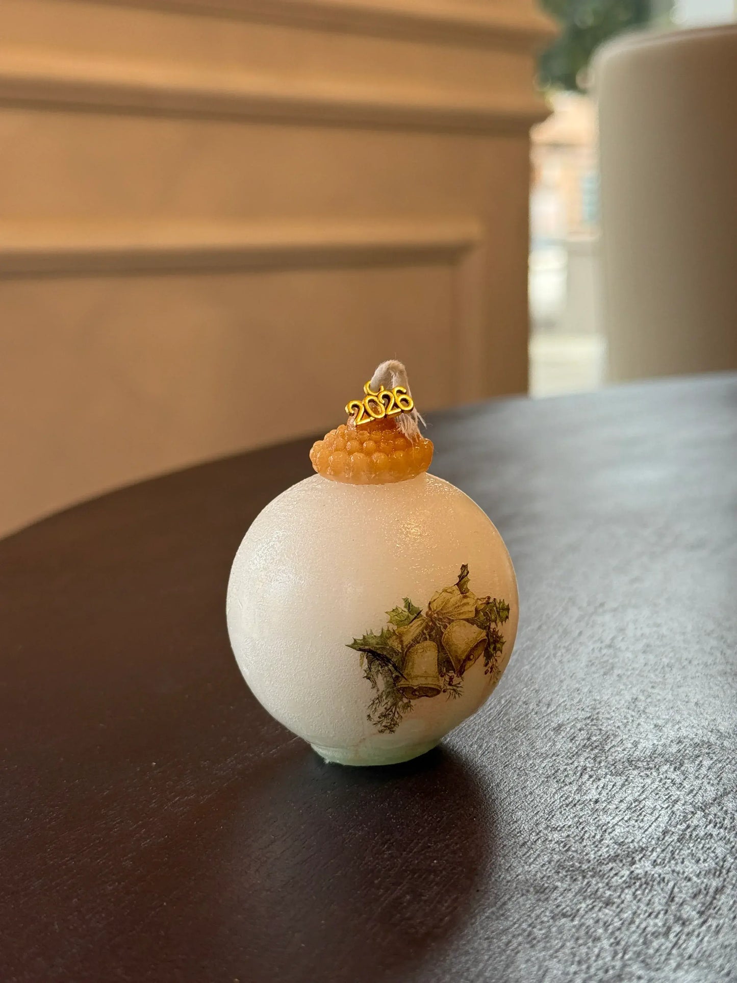 Velas decorativa bola de Navidad de porcelana - La Quinta Vidal