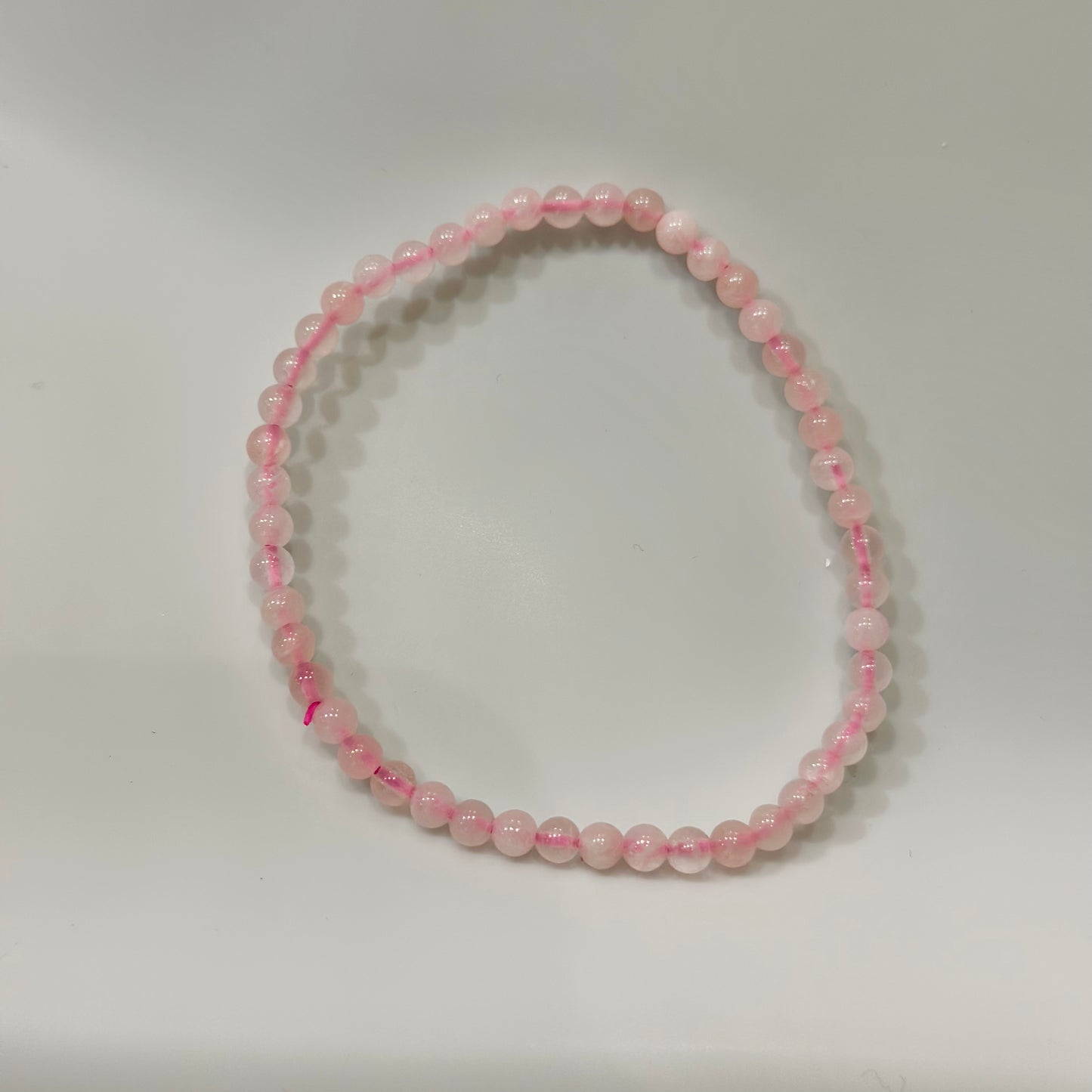 Pulsera de bolas de cuarzo rosa