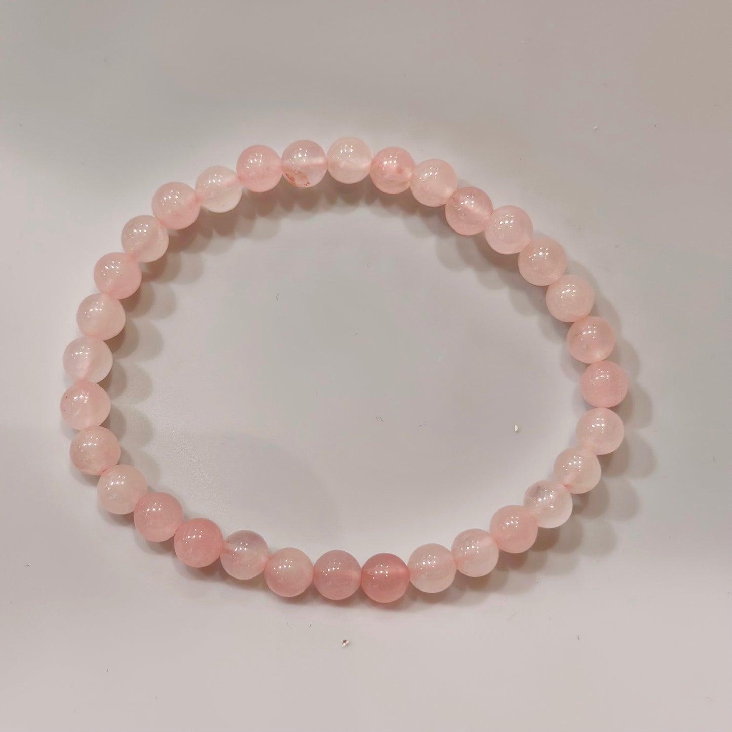 Pulsera de bolas de cuarzo rosa