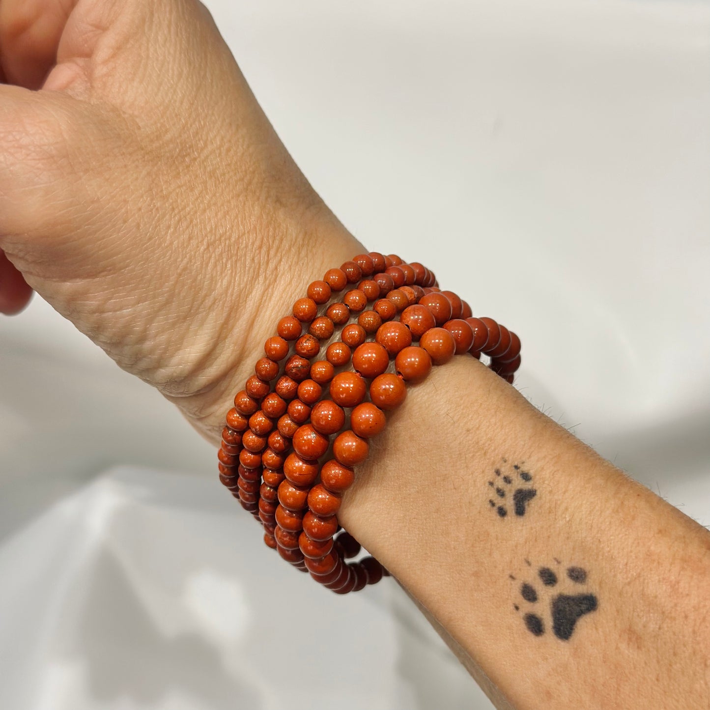 Pulsera de bolas de Jaspe Rojo