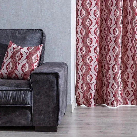 Cojín estampado rojo de algodón - La Quinta Vidal