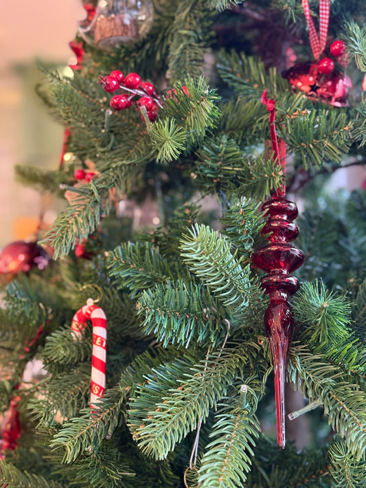 Adorno navideño en cristal rojo