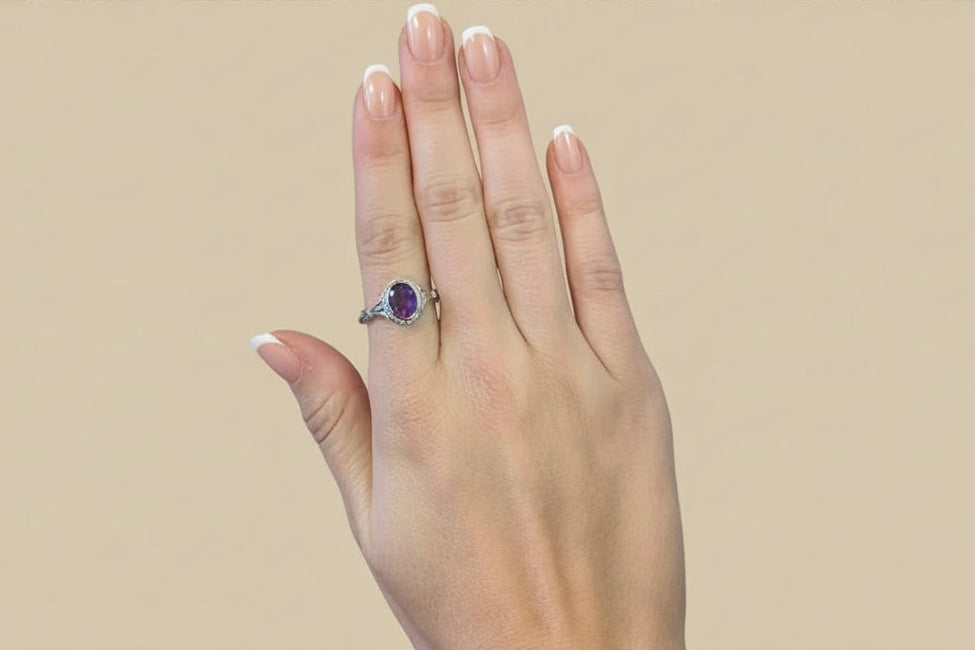 Anillo adapatble de amatista