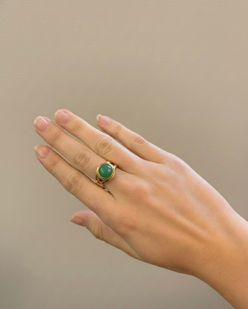 Anillo de aventurina verde