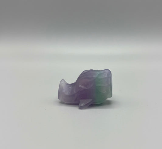 Cabeza de dragón de fluorita multicolor