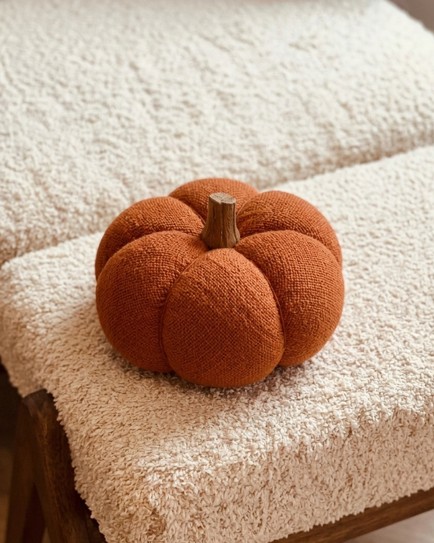 Calabaza (17cm) de tela naranja