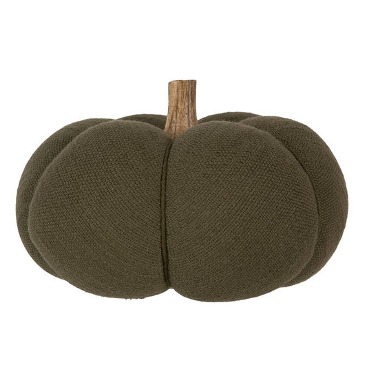 Figura de calabaza de 20 cm de tela verde