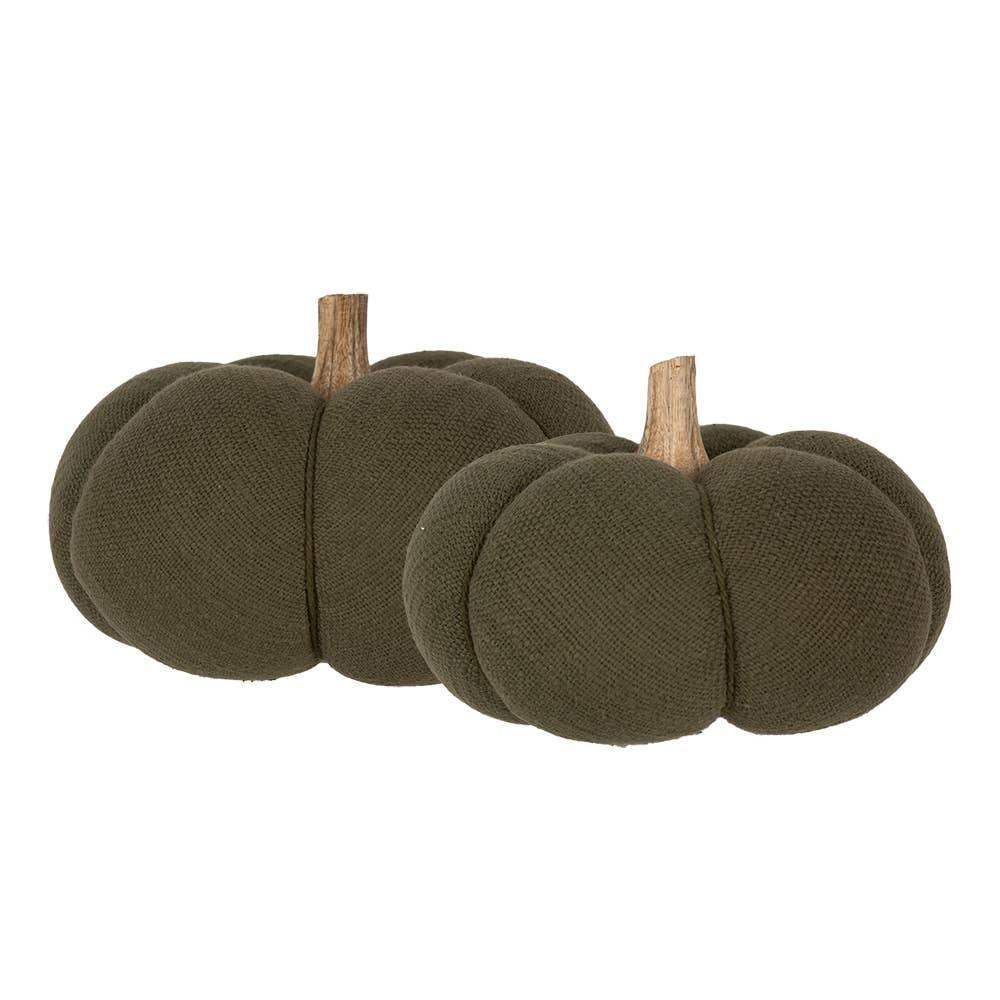 Calabaza, 20 cm, tela verde - La Quinta Vidal