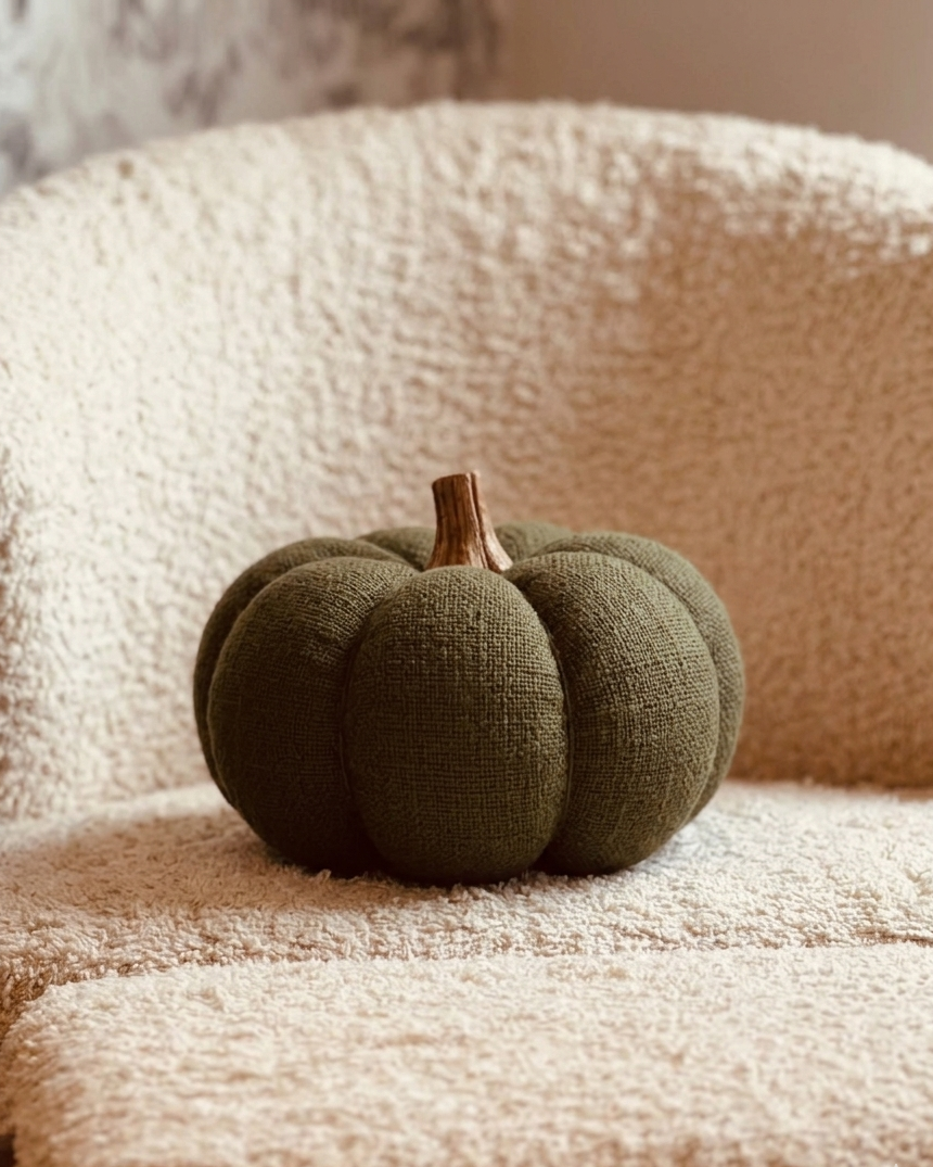 Calabaza de 20cm, tela verde