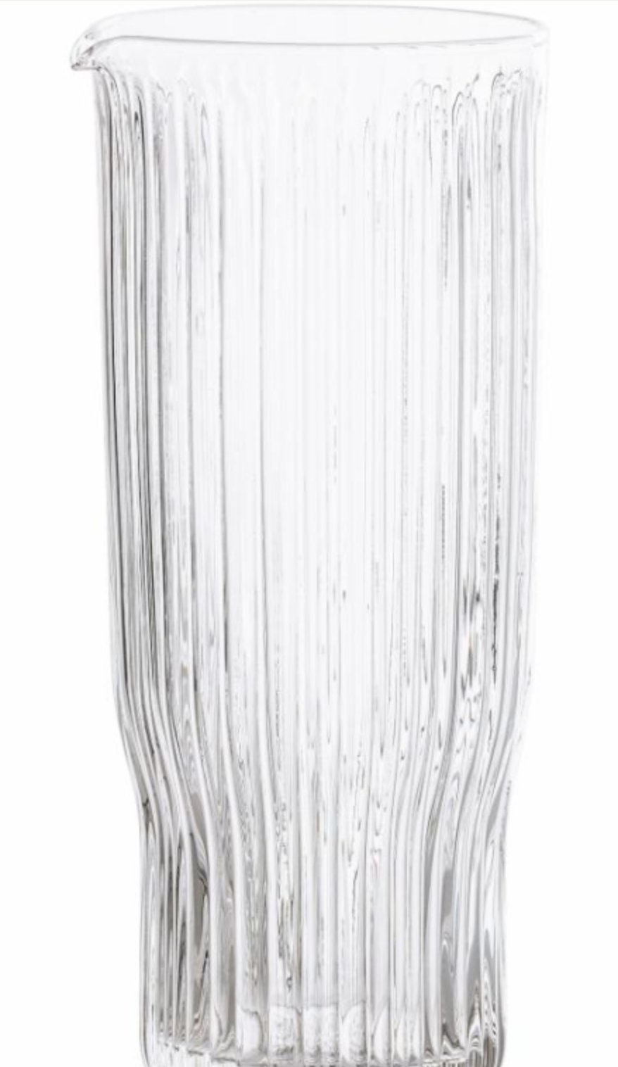 Jarra vidrio transparente acanalada Ronja