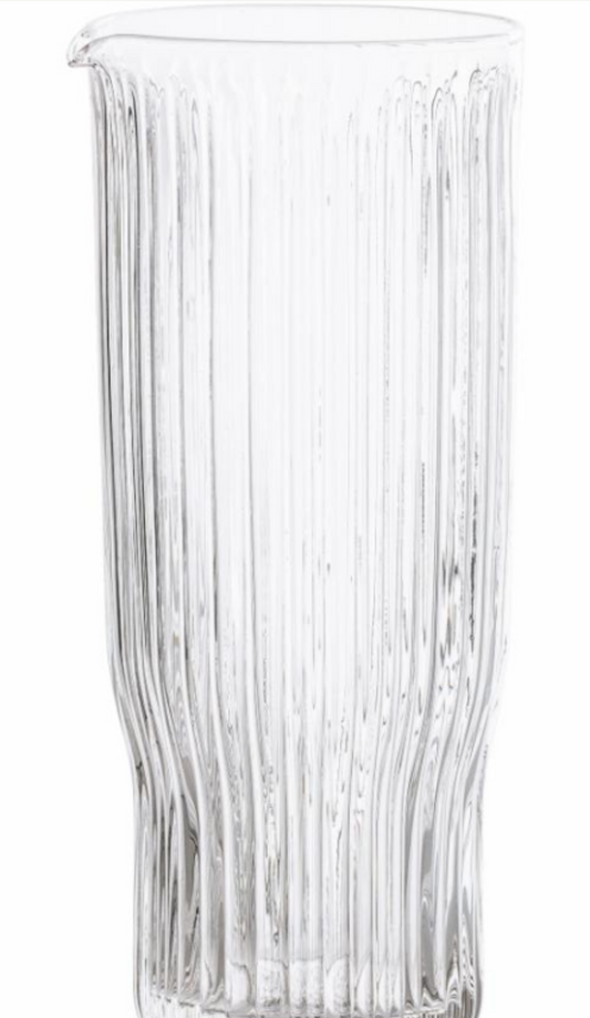Jarra vidrio transparente acanalada Ronja